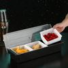 Fruit Box Condiment Container 4-6 Grids With Lid Large Capacity Bar Divided Fruits Bowl Household Seasonin Box Food Storage