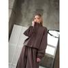 Womens Casual Fashion Solid Color Drawstring Tracksuit 2 Piece Set Long Sleeve Jacket Pants Streetwear