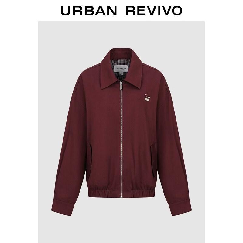 UR 2026 Spring Retro Embroidered Zipper Jacket S