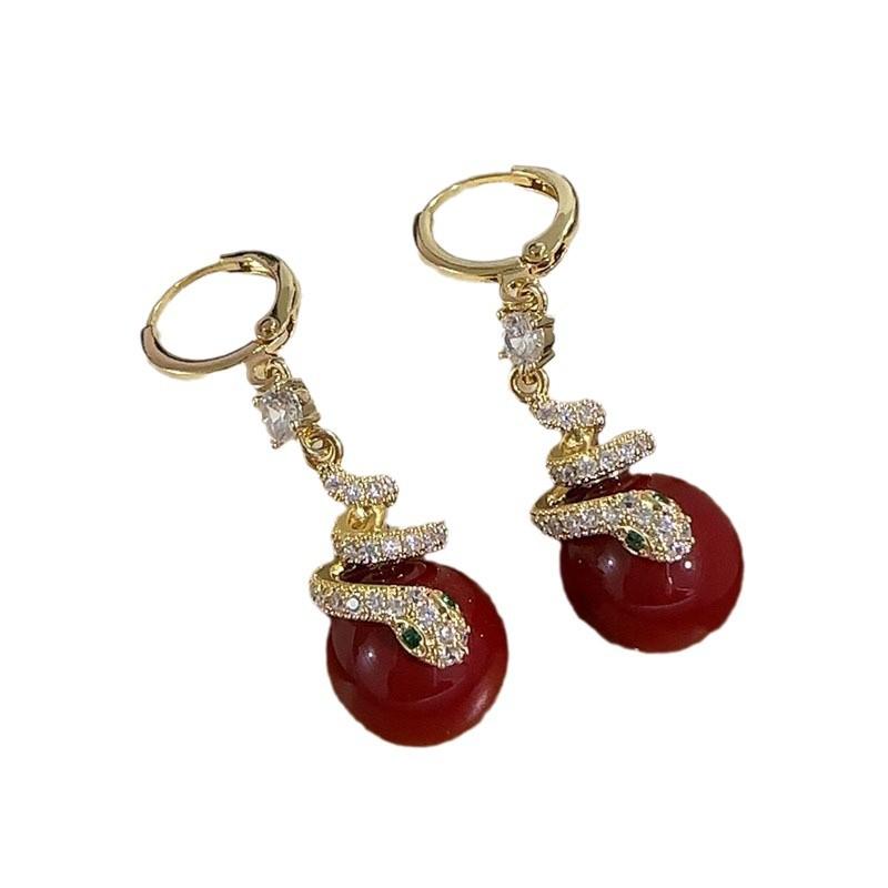 Serpentine Earrings for Women, Light Luxury, Fashionable Earrings, High-end Sense, Versatile Temperament, Exquisite Earring Buckle Accessories