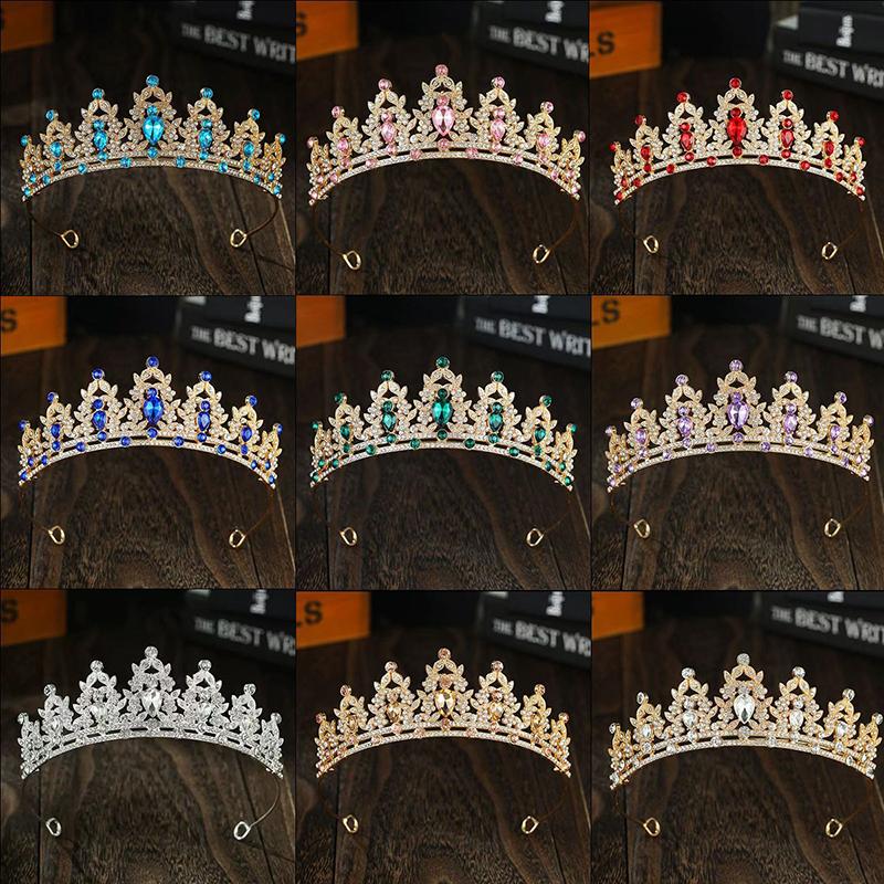 Hochzeit Haar Tiara Kristall Braut Tiara Krone Silber Farbe Diadem Schleier Tiaras Hochzeit Haarschmuck Kopfschmuck Kopfschmuck