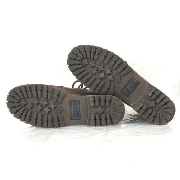 Ralph Lauren Leather Short Boots 6B 22.0-23.0 Brown Work Trekking Shoes(USED)