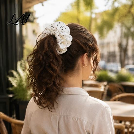 Versatile Wrist Ornament Retro Polka Dot Hair Tie for Women Girls Soft Elastic Scrunchies Elegant Stylish Ties Gifts Ponytail Holder Fashionable