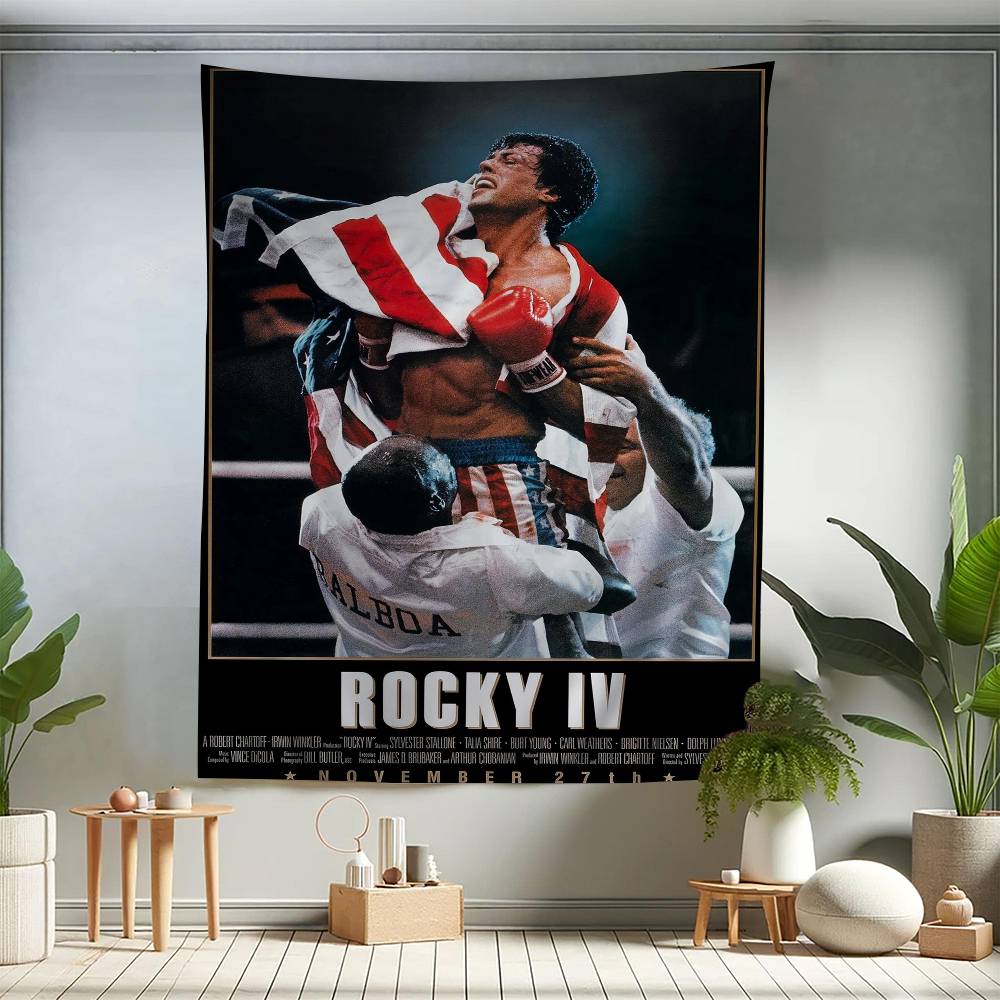 Rocky Balboa Boxerský Fitness Kreslená Nástěnná Tapiserie Sci-Fi Místnost Domácí Dekorace Závěsy na Zeď