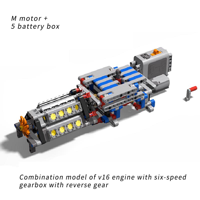 

MOC Креативні Електричні DIY Технічні Деталі Зібрані Будівельні Блоки Мотор Редуктор Задній хід Механічна Група Модель Двигуна Іграшка