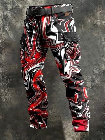 Y popular D printed men's trousers retro overalls new punk men's clothing independent