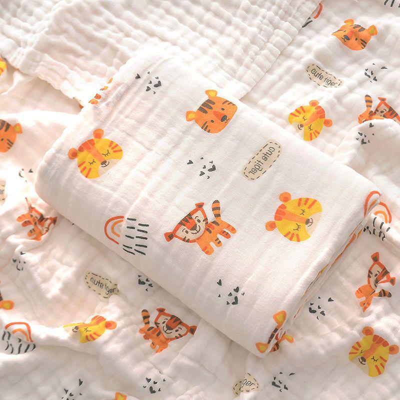 Pure Cotton Four-Layer Gauze Baby Bath Towel and Swaddle Blanket for Newborns