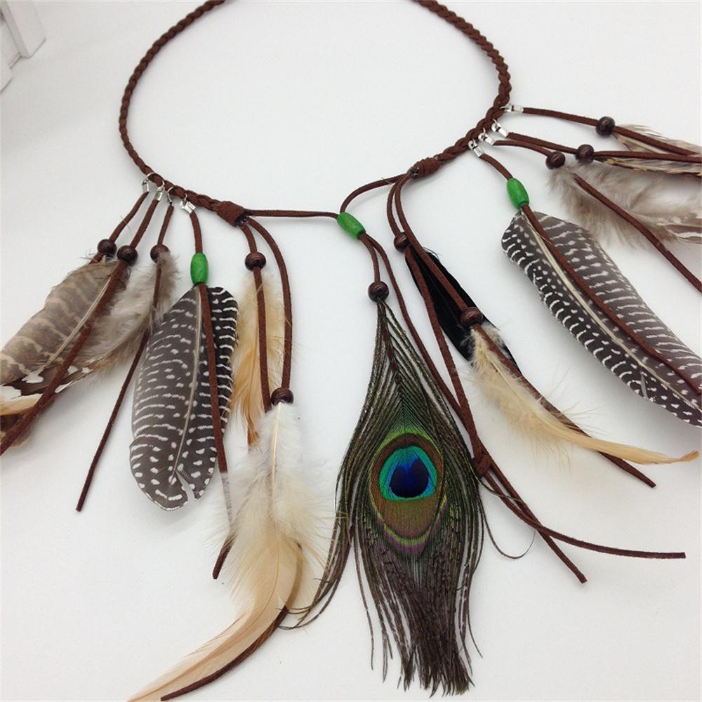 

Богемный перьевой ободок резинки для волос племенные резинки для волос женские хиппи плетение аксессуары для волос заколка для волос веревка для волос головной убор