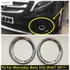 Front Fog Light Lamp Ring Circle Frame Eyebrow Sticker Cover Trim For Mercedes-Benz Vito W447 2017 -  ABS Chrome Accessories