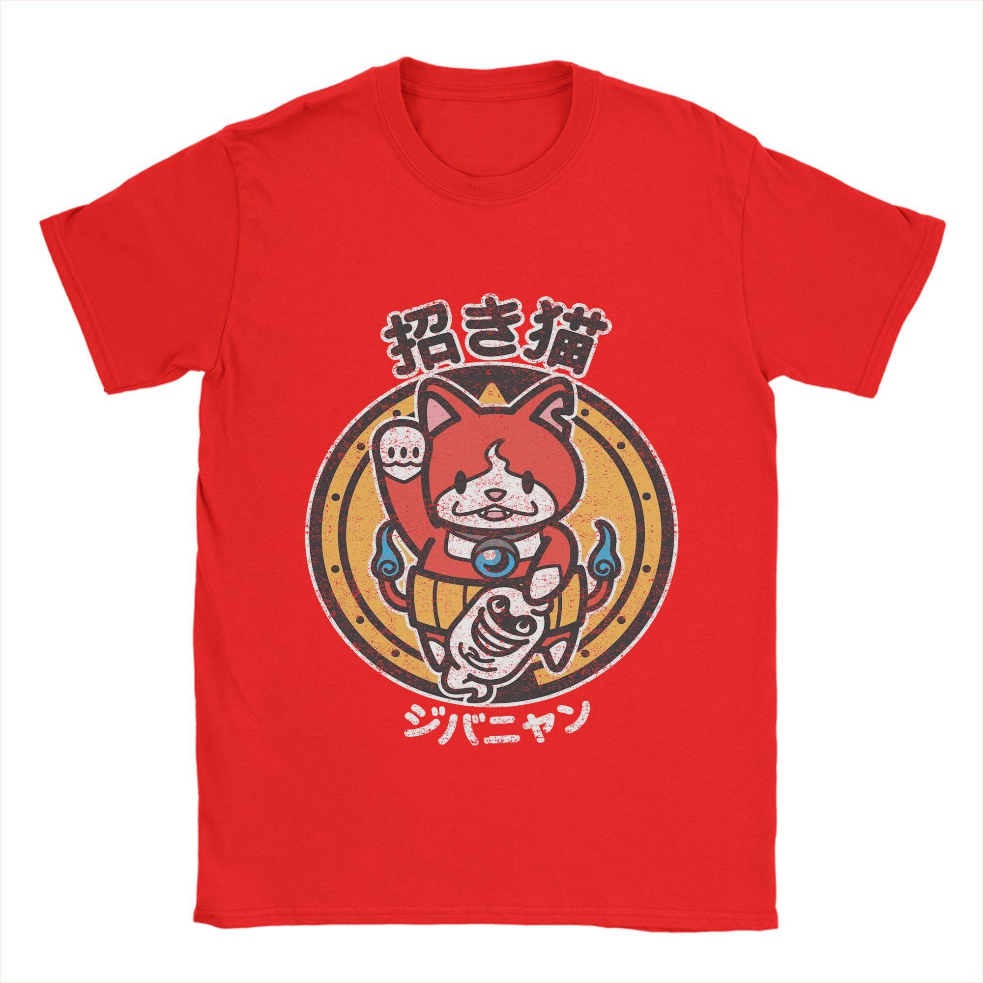 

Футболка мужская Yokai Watchs Хипстерская футболка с коротким рукавом и круглым вырезом из чистого хлопка Идея для подарка Топы S