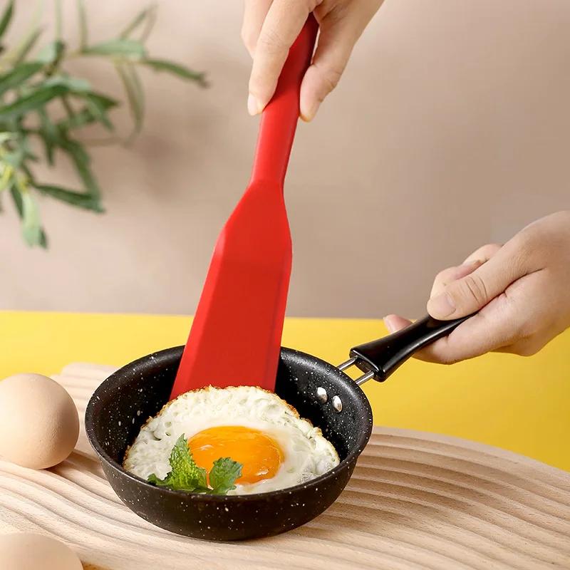 

Silicone Wok Spatula Non Stick Noodle Kitchen Pancake Fried Egg Transfer Spatula Steak Spatula Kitchen Baking Tool чёрный