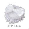 Bridal Ring Holder Cushion Heart Shaped Bearer Box Romantic Pillow with Ribbon for