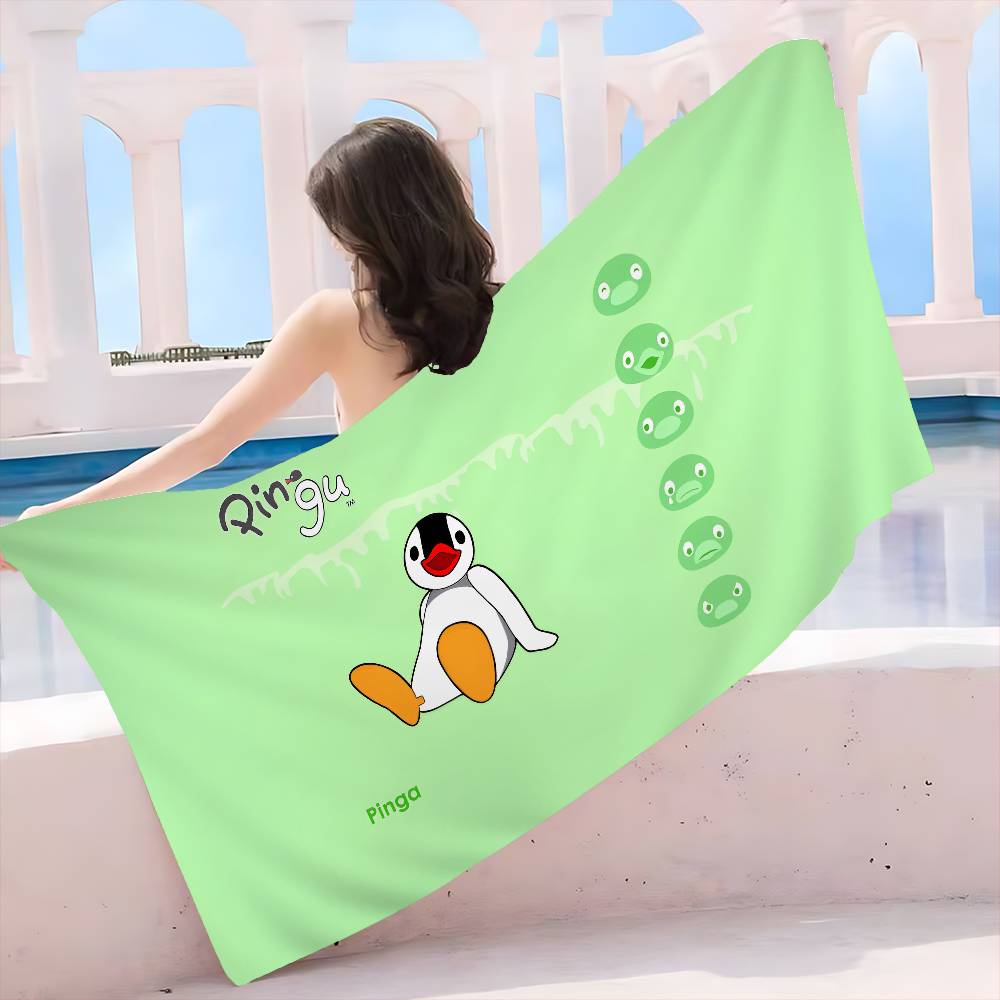 Kreskówka P-Pingu P-Pingwin Film Anime Ręcznik Plażowy do Pływania Miękki Chłonny Myjka Prezenty dla Dzieci na Podróż Kemping Siłownię