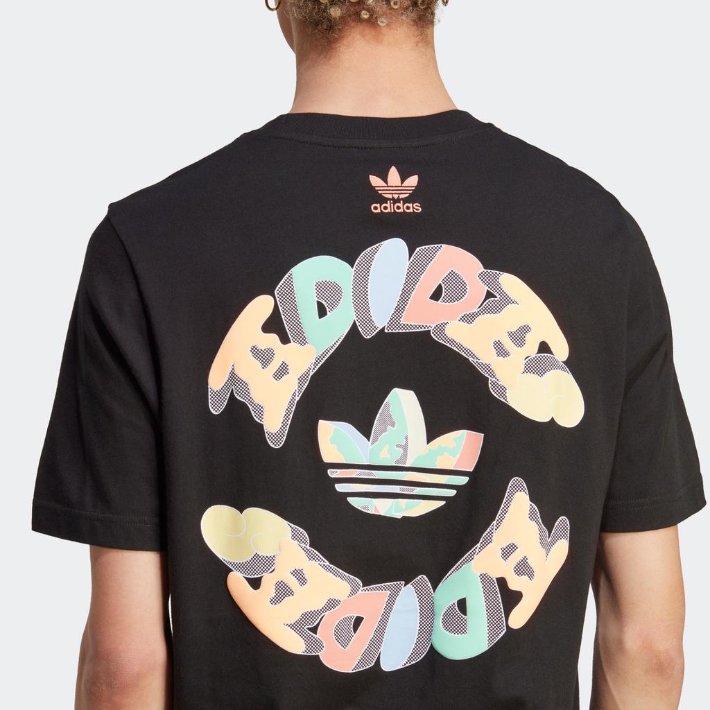 Adidas Originals Trefoil Enjoy Graphic Tee Cartoon Letter Logo Print Sport Short Sleeve T-Shirt Men Tops Black IT8183