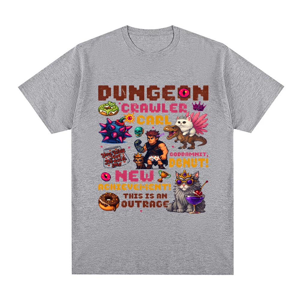 Dungeon Crawler Carl Pixel Art TShirt Summer Casual Oneck Tshirt New Style High Quality 100Cotton Comfortable Short Sleeve