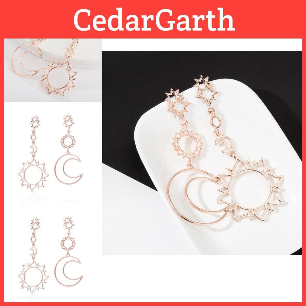 Boucles d'oreilles élégantes en or rose Lune et Soleil Mode Alliage Bijoux Minimalistes Pour Femmes