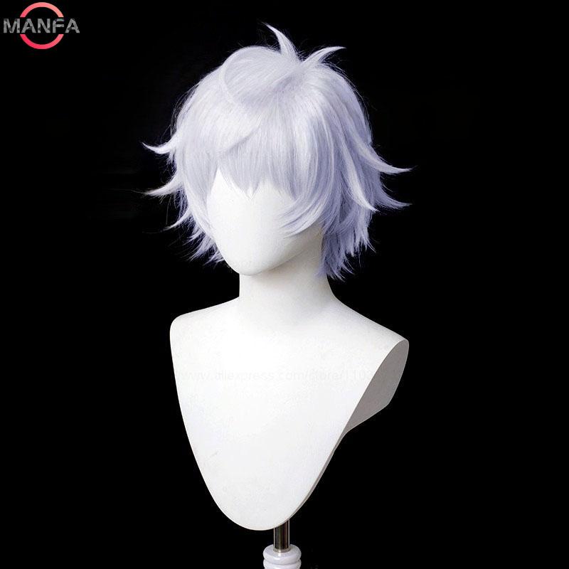High Quality 3 Styles Gojo Satoru Cosplay Wig Jujutsu Kaisen Gojo Short Heat Resistant Synthetic Hair Anime Cosplay Wigs + Wig C