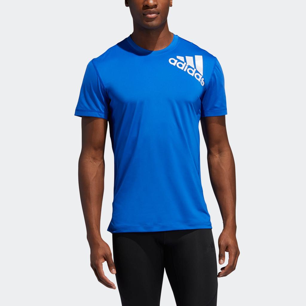 adidas T Shirts Men's Blue Crew Neck Moderate Straight Fit GH5107