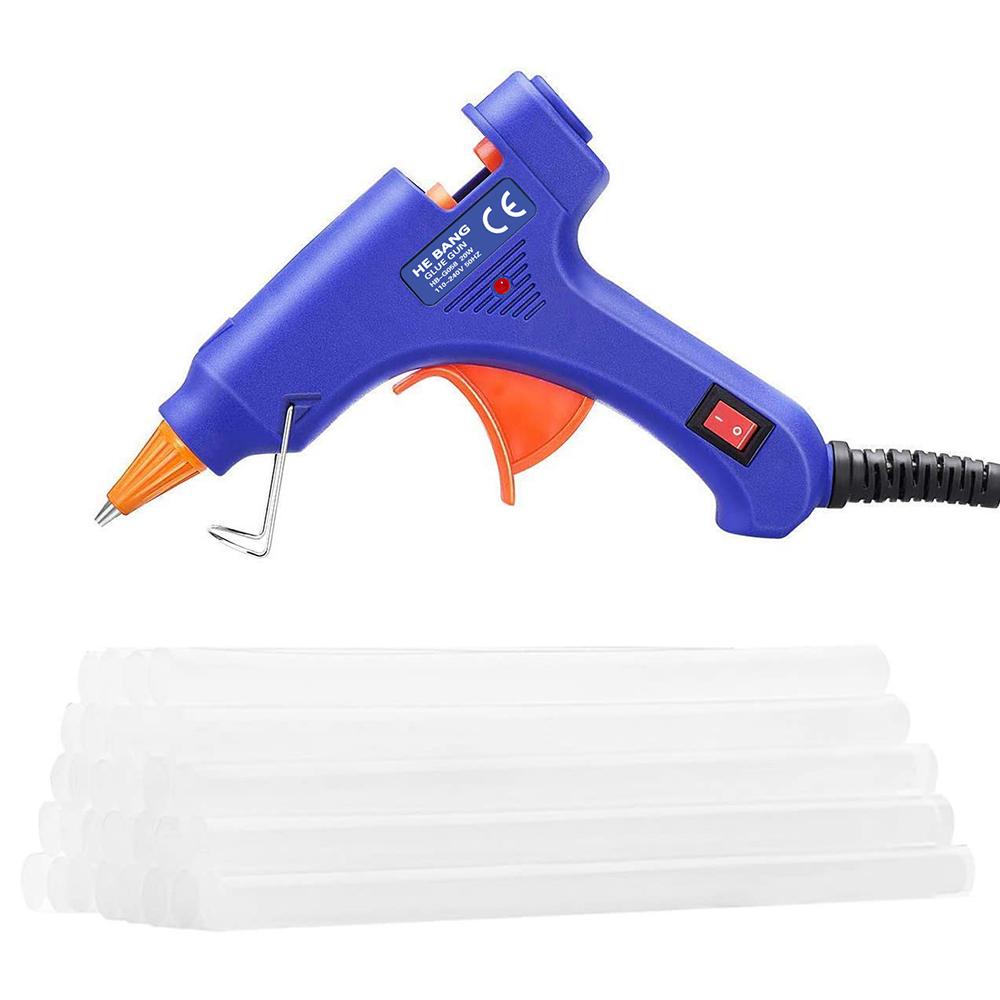 

1 Set Blue Mini Hot Melt Glue Gun 20W with 30pcs Glue Gun Stick for Crafts