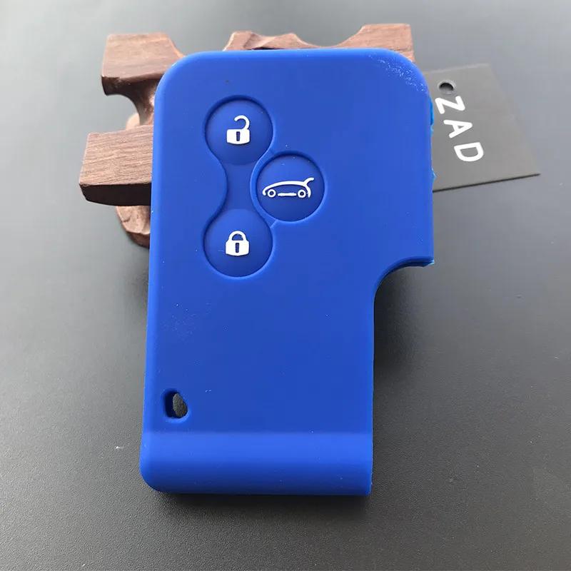 Silicone  Car Key Case Rubber Protector Cover Fob Accessories for Renault Megane R.S. Scenic 3 Button Card Key Skin Shell Set