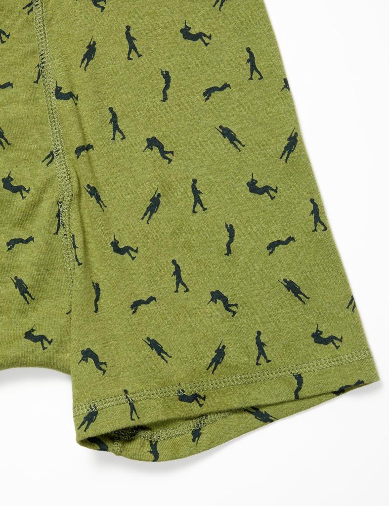 Amazon Essentials 5-Pack Men's Tagless Cotton Boxer Briefs, Loose Fit, Camouflage/Dark Blue/Black/White Stripes/Military Green/Warrior, Size L