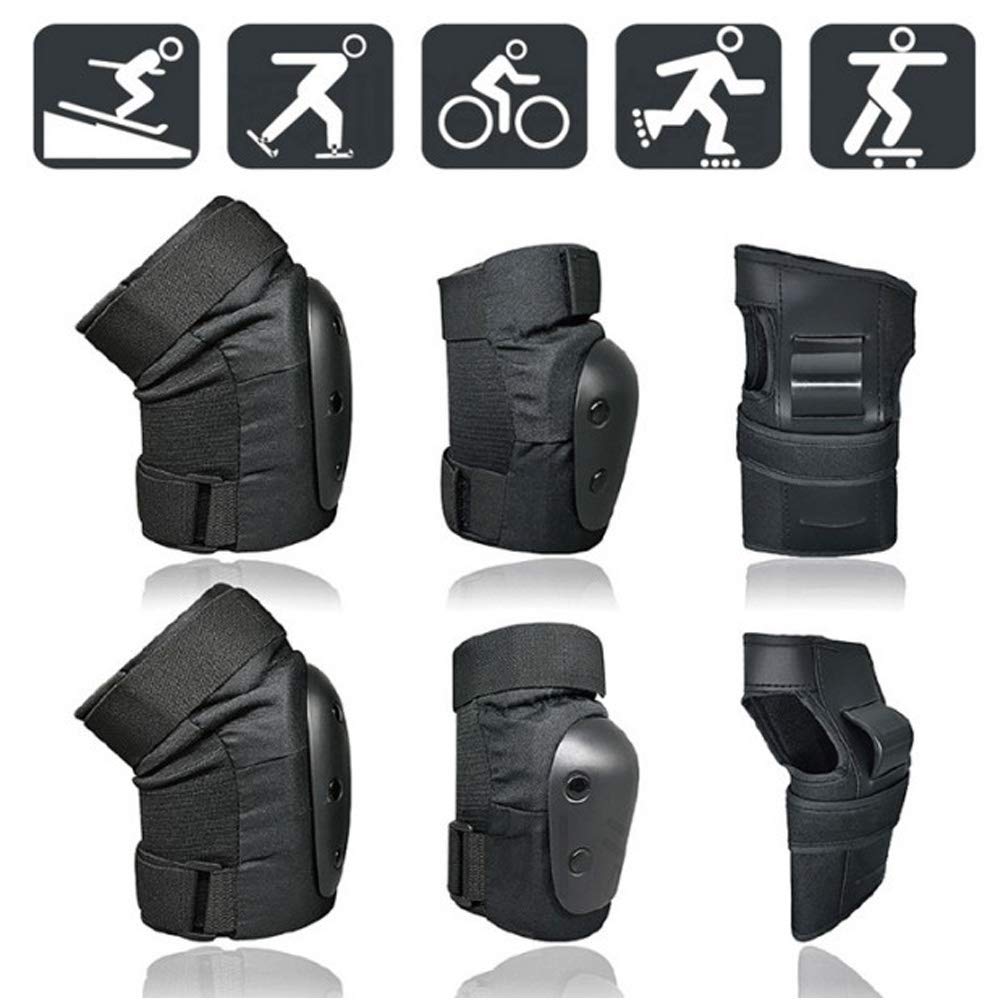 Skateboard Protector and Knee Guards for Kids and Includes Storage Bag 6-Piece Set Wrist, Elbow, Adults, (Small Size 120cm-150cm (Kids-Ladies))