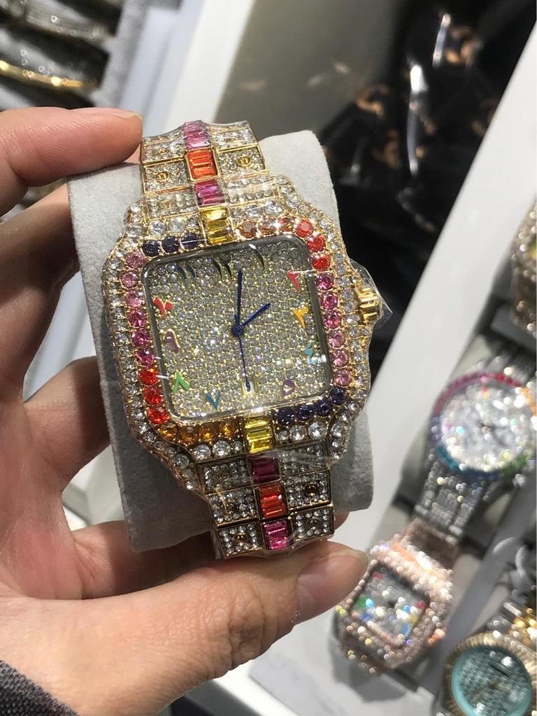 Luxury Diamond-Studded Quartz Waterproof Wristwatch
