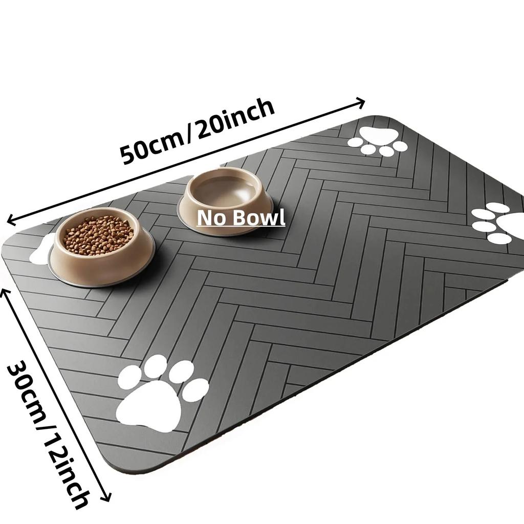 Pet Diatomaceous Earth Mat Cat Dog Feeding Mat Anti-Spill Waterproof Easy to Clean Pet Absorbent Quick-Dry Dining Mat