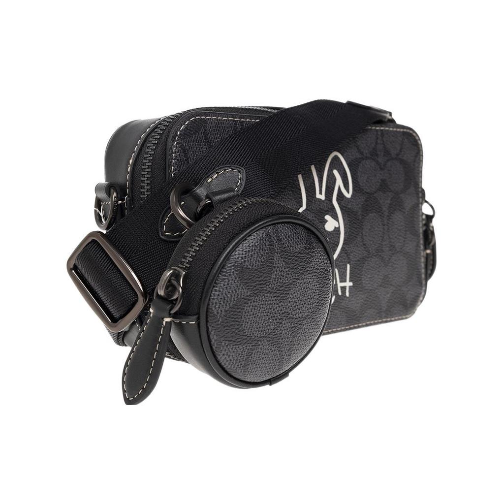New COACH Charter Coated Canvas With Calfskin Combo Bag, Shoulder Bag, Crossbody Bag Trumpets Men's Black CF932-A5F