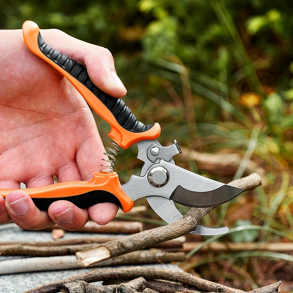 3pcs Garden Pruning Shears Set - Stainless Steel, Non-Slip Handles, Labor-Saving High-Tension Springs, Metal Blade Trimmers for Efficient Gardening