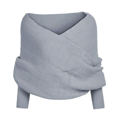 Stickad halsduk med ärmar off Shoulder Enfärgad sexig tröja omlott sjal Scarf Höst Vinter Varm Pullover Scarf