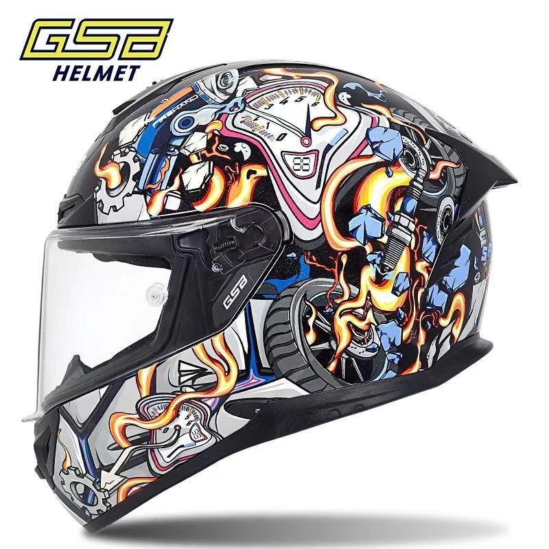 Motorcycle Helmet Men's and Women's Locomotive Full Helmet Bluetooth Electric Vehicle Four-season Universal Running Helmet Helmet