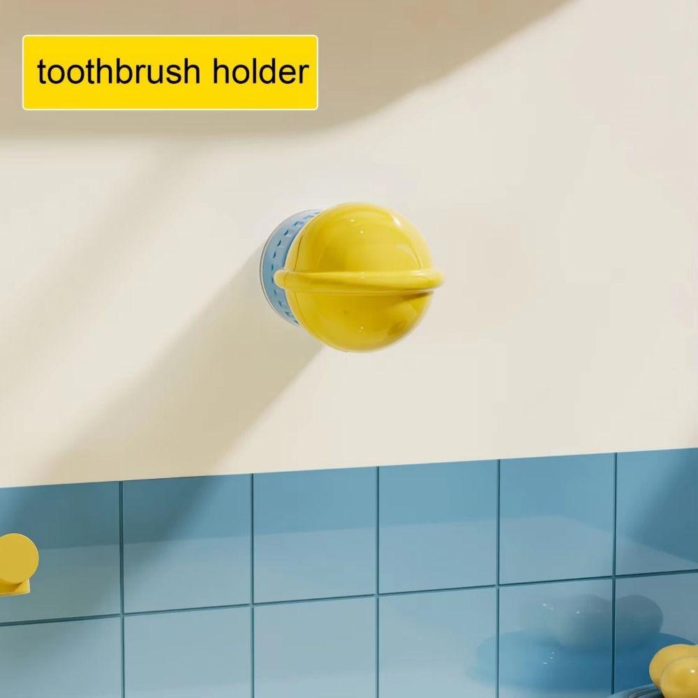 Wall-mounted Toothbrush Holder with Cover Waterproof Toothpaste Hanger Rack Bathroom