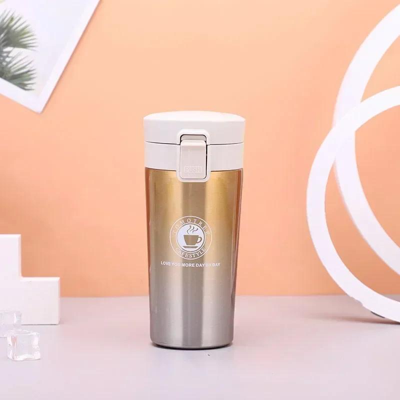 

380/500ml Thermos Coffee Cup Stainless Steel Coffee Mugs Double Wall Vacuum Flask Leak-proof Water Bottle Gradient Thermos Cup 380ml