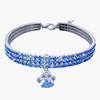 Colorful Alloy Footprint Pendant Pet Necklace with Rhinestone Dog Chain Cat Collar
