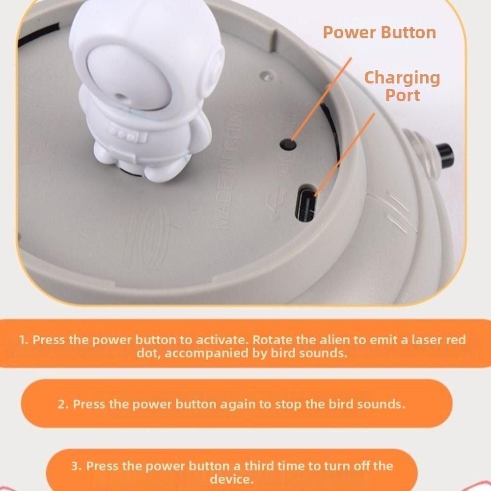 USB Charging Smart Cat Toy Automatic Sounding UFO Turntable Toy Two Control Modes Rotating Interactive Cat Toy