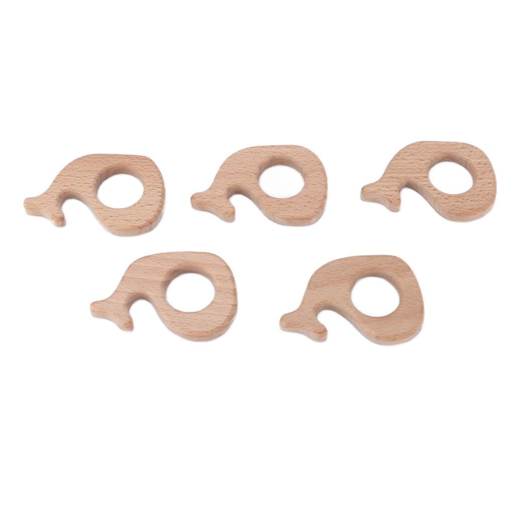 5Pcs Baby Wooden Teether Beech Safe NonToxic Sturdy Cute Snails DIY Jewelry Accessories