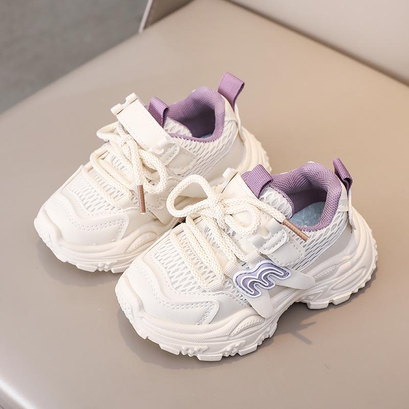 Spring Kids Breathable Mesh Sneakers Boys Girls Soft Sole Dad Shoes Fashion Casual Running Shoes For Children