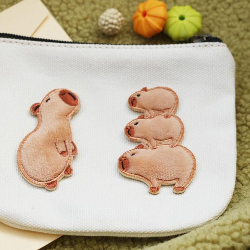 5Pcs Kapibala Capybara Embroidered Patches Applique Clothing Patch Decoration