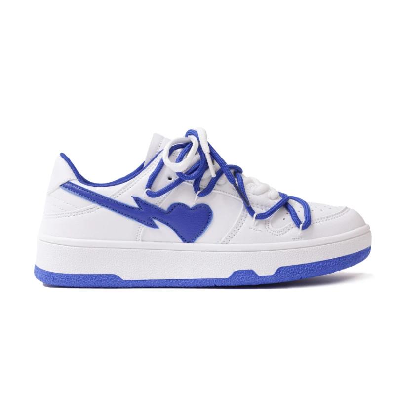 Fashion 2024 New Style Couple Heart Shaped Sneakers High Quality Women's Casual Sports Shoes Stylish Lace-up Men's Flats Couple Shoes