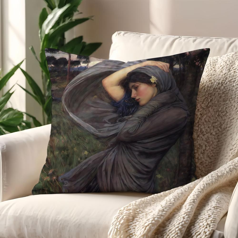 Painter J-John W-WilliamS Waterhouse Cushion Cover For Pillow Printing Sofa Decoration Home Car Room Office Nordic Simplicity