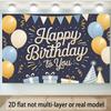 Happy Birthday Party Banner, Polyester Photo Backdrop for Home Room Wall Decor and Supplies