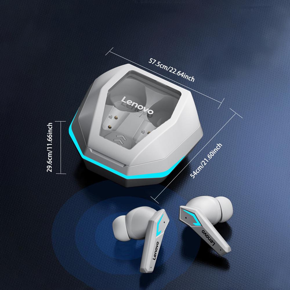 Écouteurs Bluetooth 5.4 d'origine Lenovo TG102, casque de sport sans fil intra-auriculaire, jeu, faible latence, double mode, musique