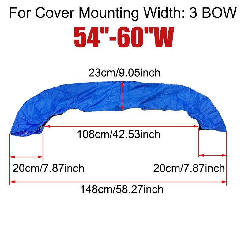 3Bow 4Bow Bimini Top Boot Cover 600D No Frame Yacht Boat Cover With Zipper Anti UV Waterproof Dustproof Cover Marine Accessories 3BOW 54-60W