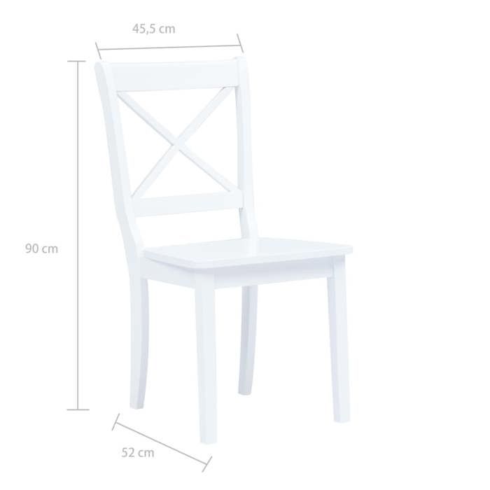 VidaXL 4x Bois d'Hévéa Massif Chaises de Salle à Manger Chaises à Dîner Chaises de Repas Chaises de Cuisine Maison Intérieur 247357