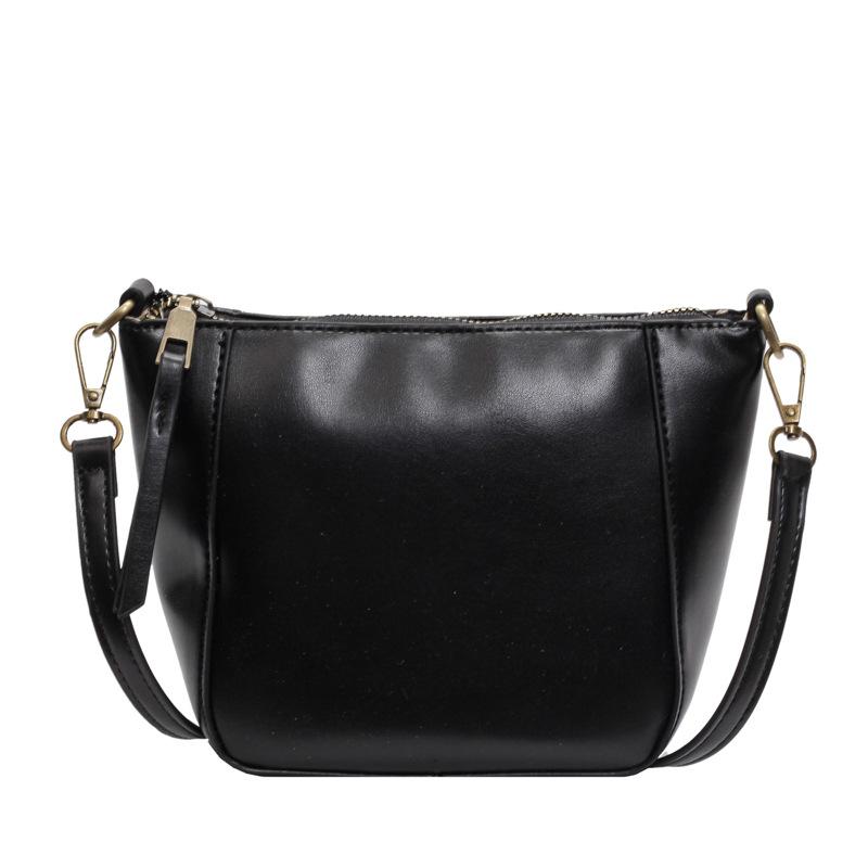 Сумка-пельмень в стиле ретро, женская сумка через плечо в форме полумесяца, сумка через плечо, кошелек из искусственной кожи чёрный