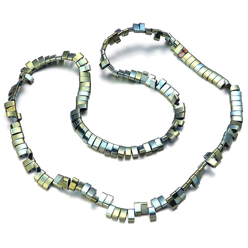 70-380pcs/Strand Two Holes Flat Square Hematite Beads Natural Stone Beads Spacer Loose Beads For Jewelry Making DIY Bracelet