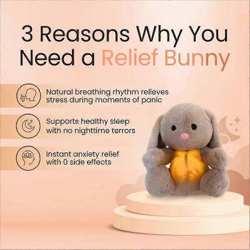 Baby Atmender Hase Baby Beruhigender Hase Plüschpuppe Spielzeug Baby Kinder Beruhigende Musik Schlafgefährten Sound 1 Stück