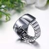 JewelryWe Stainless Steel Analog Quartz Watch Ring Waterproof Business Casual Fashion Accessory