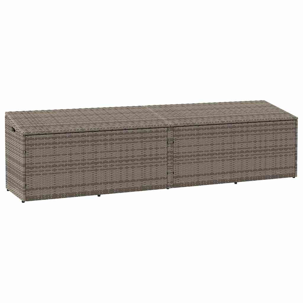 Garden Storage Box Gray 220 x 50 x 58 cm Poly Rattan